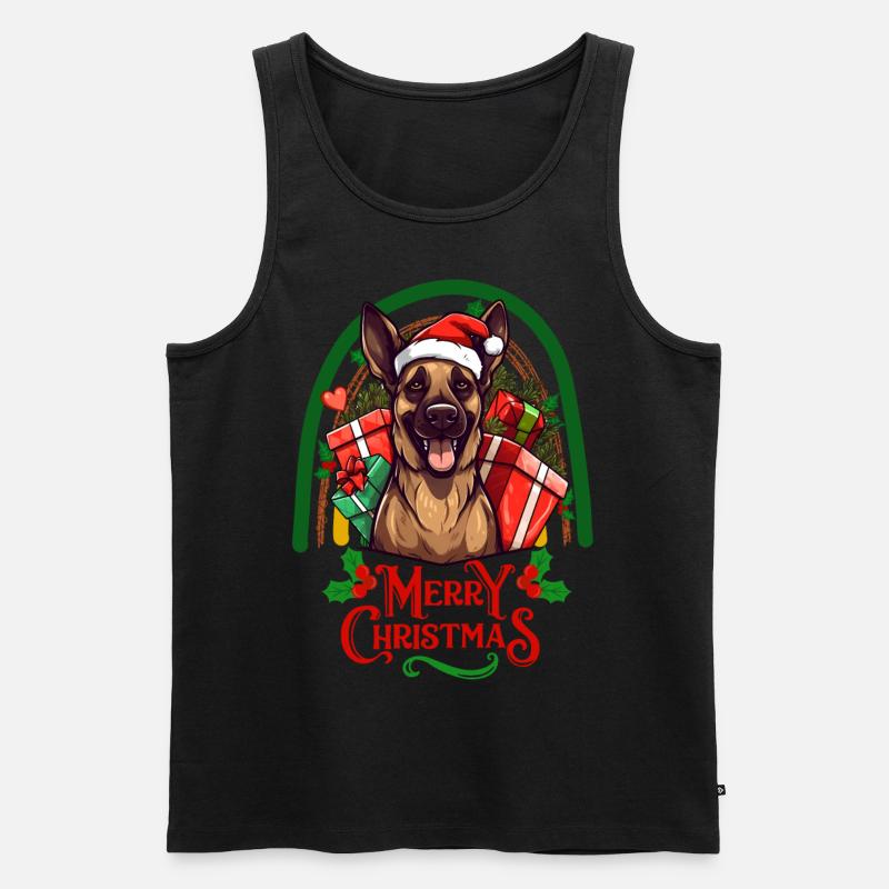 Deutscher Schäferhund Weihnachten - Männer Premium Bio Tank Top - Schwarz
