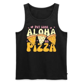 put some aloha on pizza cute kawaii pizza - Men's Premium Organic Tank Top - black - Front - Michal (187cm)
