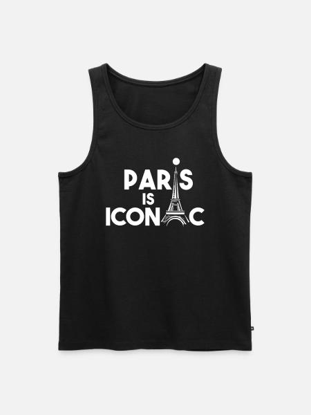 Paris ist eine Ikone - Männer Premium Bio Tank Top - Schwarz