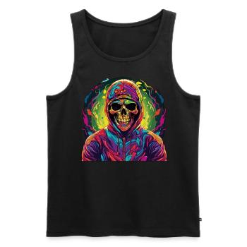 Cooler Skull Totenkopf für deinen coolen Look - Männer Premium Bio Tank Top - Schwarz - Vorne - AI Model Male 178 light (178cm)