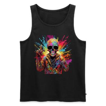Cooler Skull Totenkopf für deinen coolen Look - Männer Premium Bio Tank Top - Schwarz - Vorne - AI Model Male 178 light (178cm)