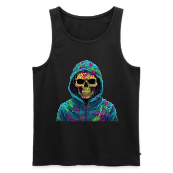Cooler Skull Totenkopf für deinen coolen Look - Männer Premium Bio Tank Top - Schwarz - Vorne - AI Model Male 178 light (178cm)