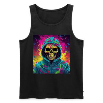 Cooler Skull Totenkopf für deinen coolen Look - Männer Premium Bio Tank Top - Schwarz - Vorne - AI Model Male 178 light (178cm)