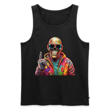 Cooler Skull Totenkopf für deinen coolen Look - Männer Premium Bio Tank Top - Schwarz - Vorne - AI Model Male 178 light (178cm)