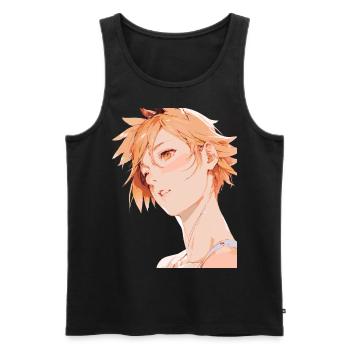 Fille Anime - Débardeur bio Premium Homme - noir - Devant - Michal (187cm)