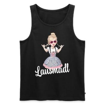 Lausmadl Dirndel ersatz Kostüm Bayrisch Spruch - Männer Premium Bio Tank Top - Schwarz - Vorne - AI Model Male 178 light (178cm)