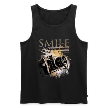 Smile for me (2) - Men's Premium Organic Tank Top - black - Front - AI Model Male 178 light (178cm)