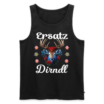 Trachtenshirt Damen Trachten T-Shirt Dirndl Ersatz - Männer Premium Bio Tank Top - Schwarz - Vorne - Michal (187cm)