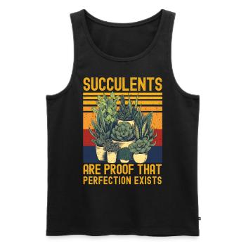Sukkulenten Lustiger Spruch - Männer Premium Bio Tank Top - Schwarz - Vorne - AI Model Male 178 light (178cm)