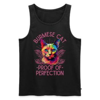 Burma Katze Liebhaber Bunte Burma Katze - Männer Premium Bio Tank Top - Schwarz - Vorne - AI Model Male 178 light (178cm)