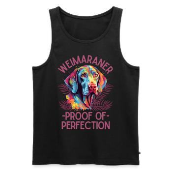 Weimaraner Amateurs d’art coloré de Weimaraner - Débardeur bio Premium Homme - noir - Devant - AI Model Male 178 light (178cm)