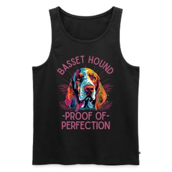 Basset Hound Liebhaber Bunter Basset-Hound Kunst - Männer Premium Bio Tank Top - Schwarz - Vorne - Michal (187cm)