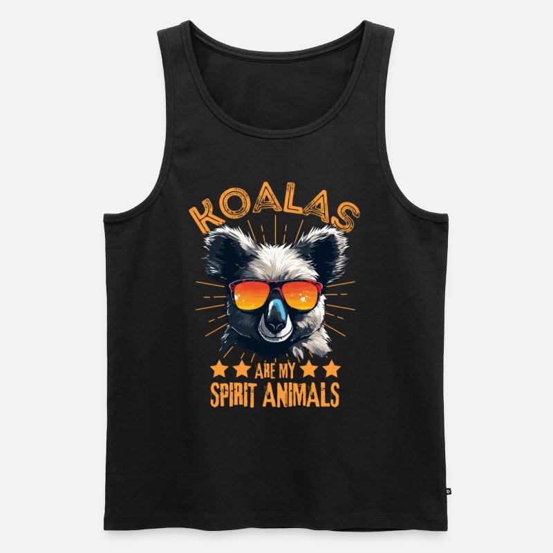 Koala mit Sonnenbrille - Männer Premium Bio Tank Top - Schwarz