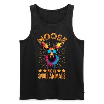Colorful moose with sunglasses - Men's Premium Organic Tank Top - black - Front - Michal (187cm)