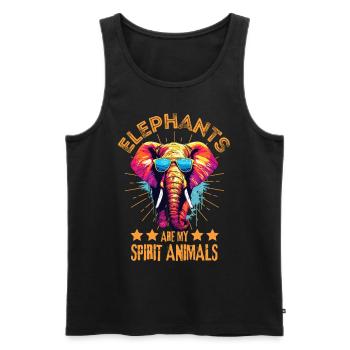 Elefant mit Sonnenbrille - Männer Premium Bio Tank Top - Schwarz - Vorne - Michal (187cm)