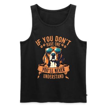 Beagle mit sonnenbrille - Männer Premium Bio Tank Top - Schwarz - Vorne - AI Model Male 178 light (178cm)