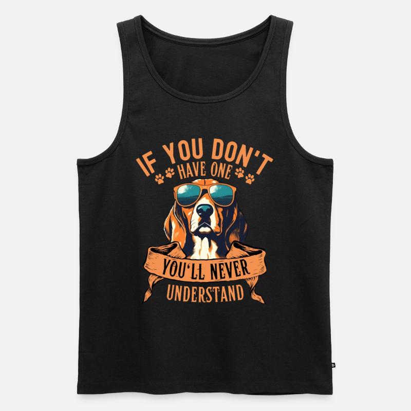 Beagle mit sonnenbrille - Männer Premium Bio Tank Top - Schwarz