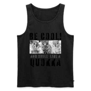 Soyez cool et souriez comme un Quokka - Débardeur bio Premium Homme - noir - Devant - Michal (187cm)