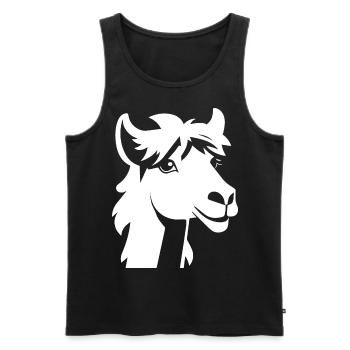 Lama Drôle Silhouette Effronté Amusant Lamas - Débardeur bio Premium Homme - noir - Devant - AI Model Male 178 light (178cm)