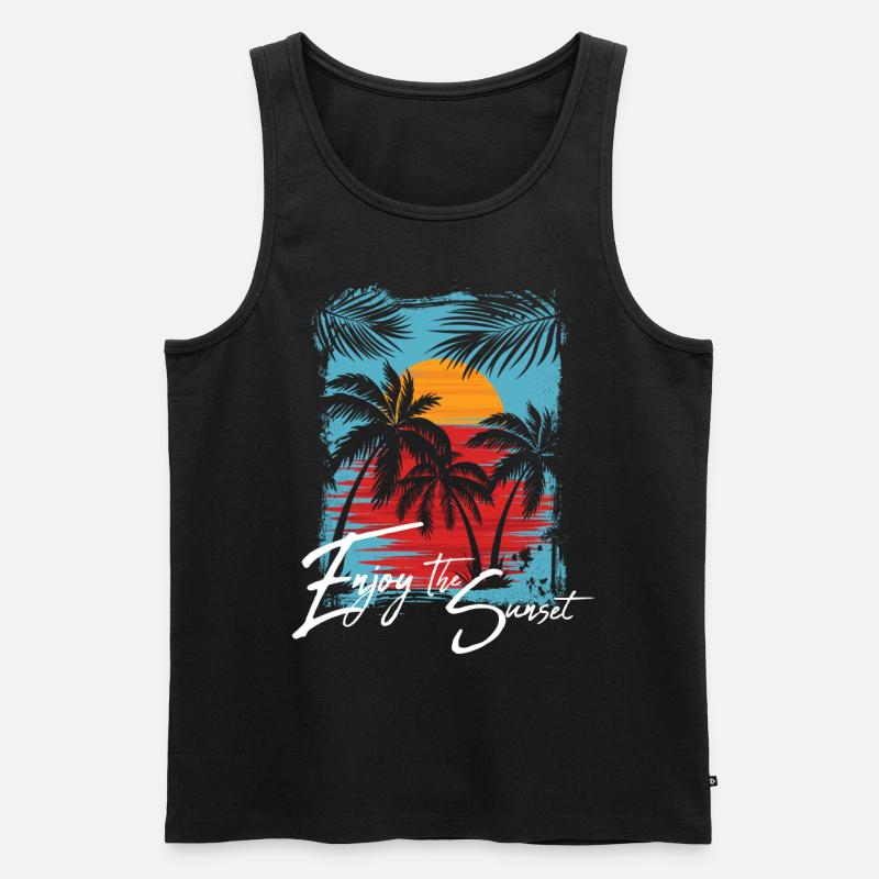 Enjoy the sunset - Männer Premium Bio Tank Top - Schwarz