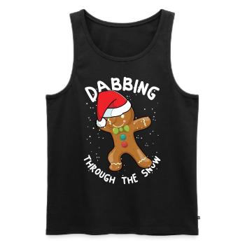Dabbing Gingerbread - Men's Premium Organic Tank Top - black - Front - Michal (187cm)