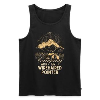 Deutsch Drahthaar Camping Wirehaired Pointer - Männer Premium Bio Tank Top - Schwarz - Vorne - AI Model Male 178 light (178cm)