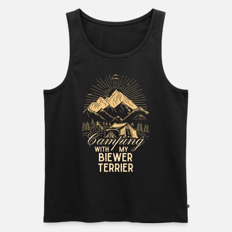 Biewer Terrier Camping - Débardeur bio Premium Homme - noir