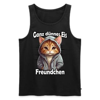 Very Thin Ice Cream Buddy - Men's Premium Organic Tank Top - black - Front - AI Model Male 178 light (178cm)