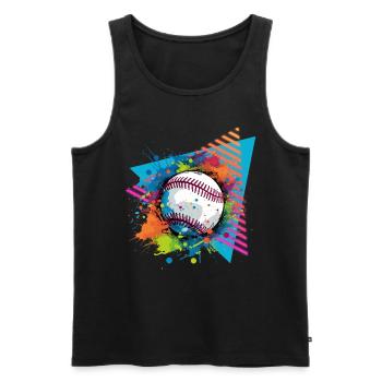 Baseball Color splash Paint splash Splash Splash 80e - Men's Premium Organic Tank Top - black - Front - AI Model Male 178 light (178cm)