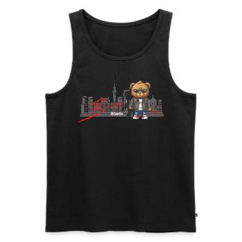 La ville de l’ours de Berlin - Débardeur bio Premium Homme - noir - Devant - Michal (187cm)