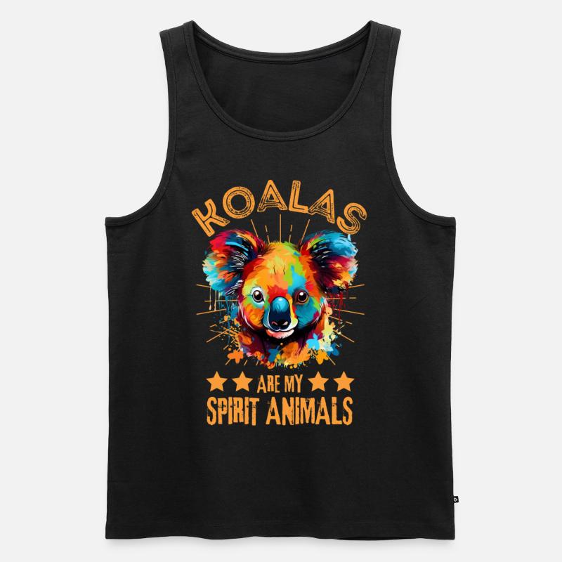 Bunter Koala - Männer Premium Bio Tank Top - Schwarz