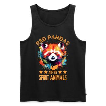Red Panda Farbkleckse Farbspritzer - Männer Premium Bio Tank Top - Schwarz - Vorne - AI Model Male 178 light (178cm)
