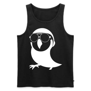 Lustiger Vogel mit Sonnenbrille Cool Bourke's Parak - Männer Premium Bio Tank Top - Schwarz - Vorne - AI Model Male 178 light (178cm)