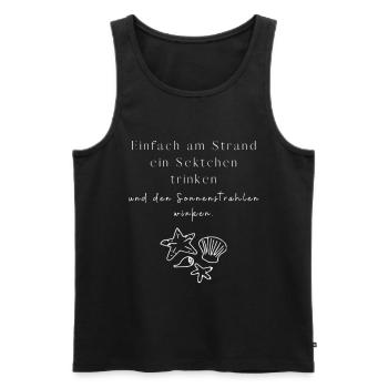 Beach Saying - Men's Premium Organic Tank Top - black - Front - AI Model Male 178 light (178cm)