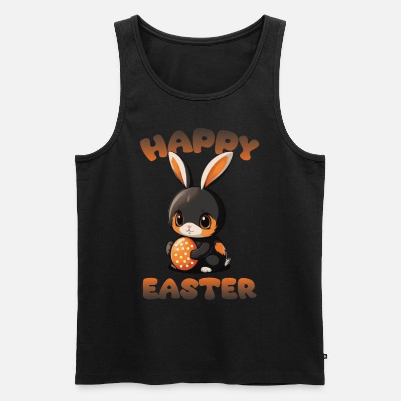 Happy Easter Osterhase - Männer Premium Bio Tank Top - Schwarz