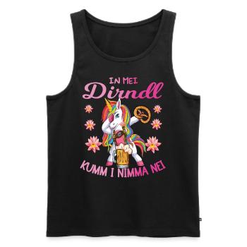 Unicorn In Mei Dirndl Lausmadl Women's Traditional Costumes - Men's Premium Organic Tank Top - black - Front - Michal (187cm)
