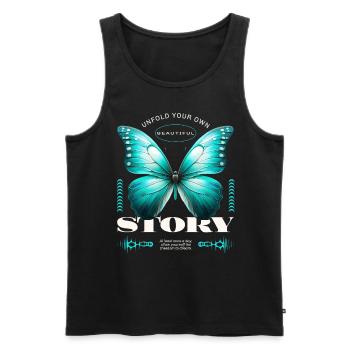 Unfold your own beautiful Story Butterfly - Men's Premium Organic Tank Top - black - Front - Michal (187cm)