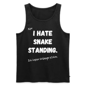 Ich hasse Schlange stehen. - Männer Premium Bio Tank Top - Schwarz - Vorne - Michal (187cm)
