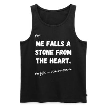 Mir fällt ein Stein vom Herzen. - Männer Premium Bio Tank Top - Schwarz - Vorne - Michal (187cm)