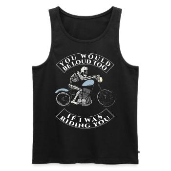 Motorrad T-Shirt für Herren – Witziger Spruch - Männer Premium Bio Tank Top - Schwarz - Vorne - Michal (187cm)