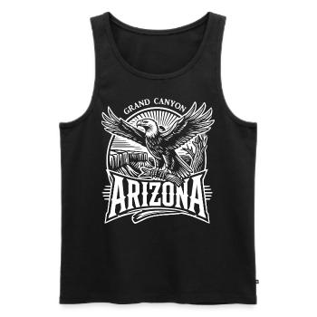 T-Shirt vintage Grand Canyon Arizona Design rétro - Débardeur bio Premium Homme - noir - Devant - Michal (187cm)
