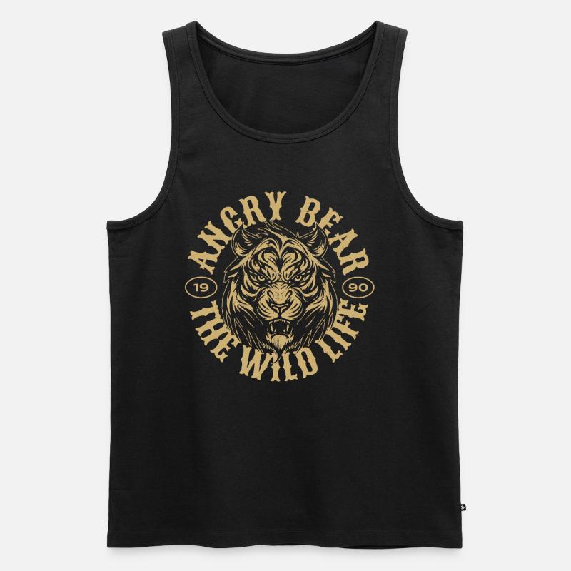 Angry Bear - Männer Premium Bio Tank Top - Schwarz