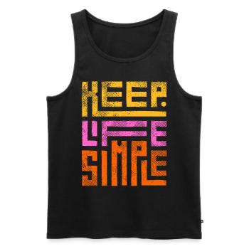 Keep Life Simple - Men's Premium Organic Tank Top - black - Front - AI Model Male 178 light (178cm)