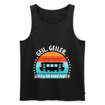 Straßenbahnfahrer Straßenbahn Stadtbahn Tram - Männer Premium Bio Tank Top - Schwarz - Vorne - AI Model Male 178 light (178cm)