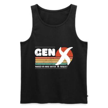 Gen X sunset - White - Men's Premium Organic Tank Top - black - Front - AI Model Male 178 light (178cm)