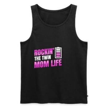 Rockin' the Twin Mom life Design für eine Mutter - Männer Premium Bio Tank Top - Schwarz - Vorne - Michal (187cm)