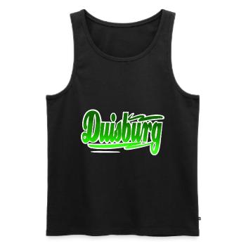 Duisburg - Männer Premium Bio Tank Top - Schwarz - Vorne - Michal (187cm)