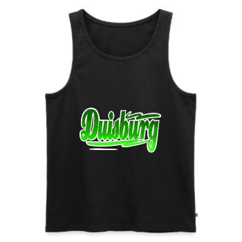 Duisburg - Männer Premium Bio Tank Top - Schwarz - Vorne - Michal (187cm)
