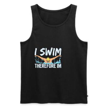 Schwimmen Design für einen Schwimmer - Men's Premium Organic Tank Top - black - Front - AI Model Male 178 light (178cm)