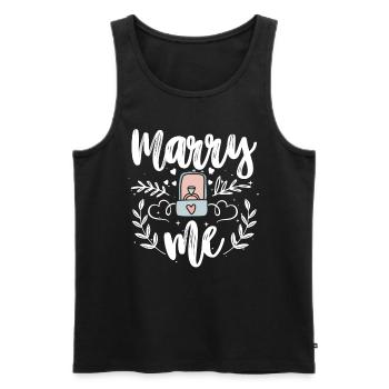 Heirate Mich Heiratsantrag Verlobung - Männer Premium Bio Tank Top - Schwarz - Vorne - Michal (187cm)